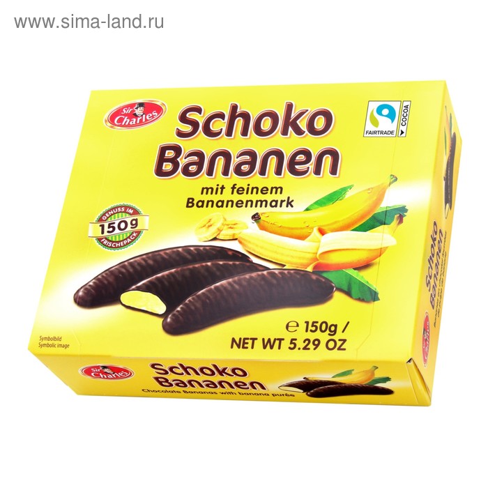 Суфле Schokobananen банановое в шоколадной глазури, 150 г