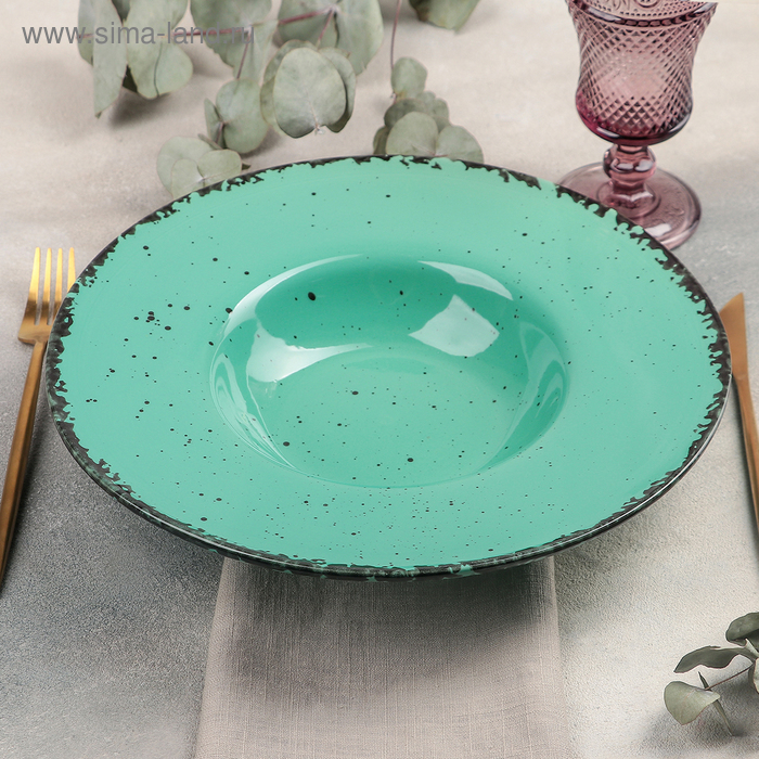 фото Тарелка для пасты smeraldo, 500 мл, d=29,5 см, цвет бирюзовый хорекс