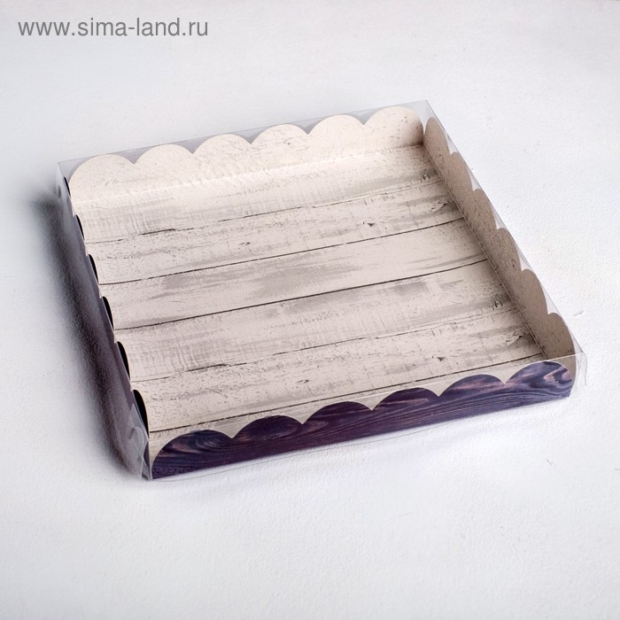 

Коробка для кондитерских изделий с PVC-крышкой «Вкусно», 21 × 21 × 3 см