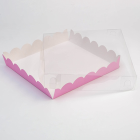 

Коробочка для печенья с PVC крышкой, розовый, 35 х 35 х 6 см