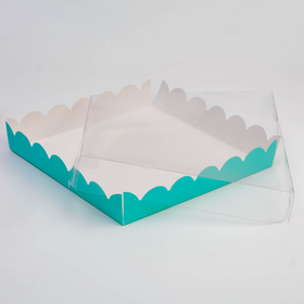 

Коробочка для печенья с PVC крышкой, мятная, 35 х 35 х 6 см