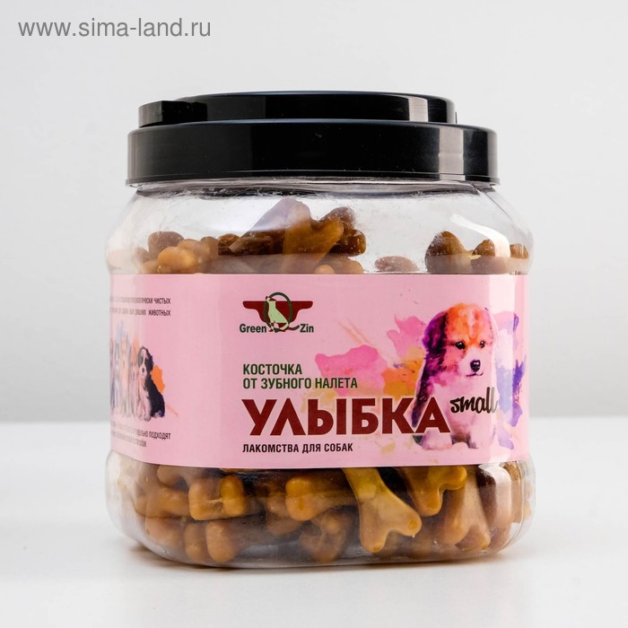 

Лакомство для собак "Улыбка Small" жевательные косточки, туба, 750 г