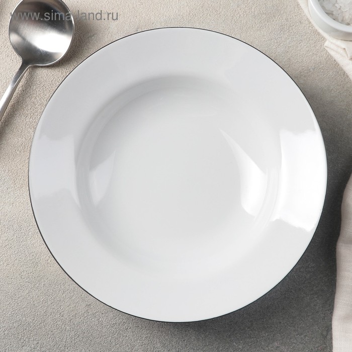 тарелка фарфоровая глубокая стрекоза 230 мл d 20 см белая Тарелка фарфоровая глубокая «Палитра», 230 мл, d=20 см, белая