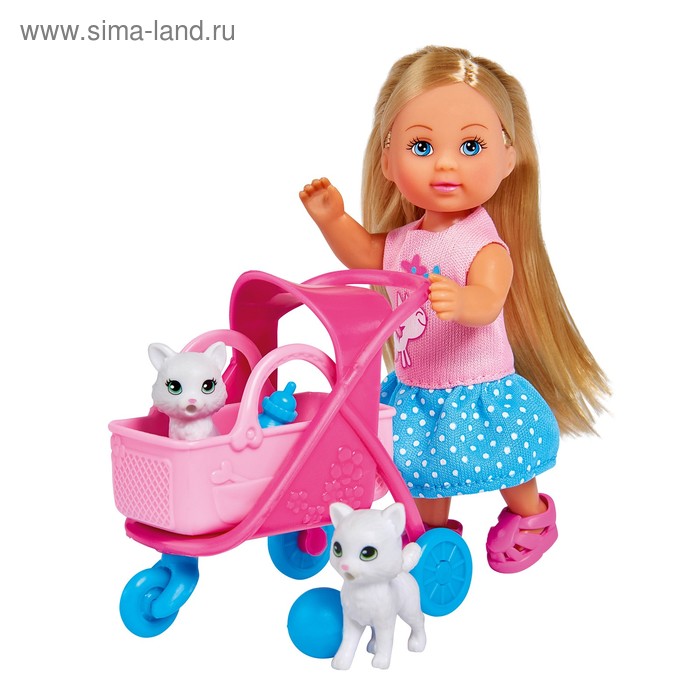 Кукла «Еви» 12 см, на прогулке с котятами