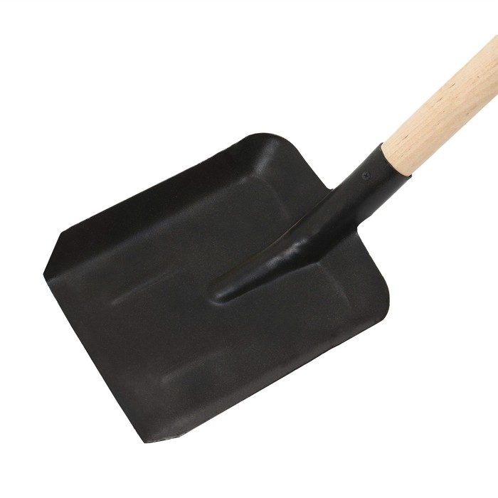 Лопата совковая, с рёбрами жёсткости, деревянный черенок 1 сорта, цвет МИКС