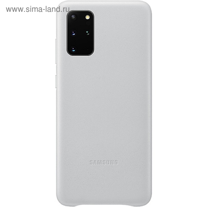 фото Чехол клип-кейс для samsung galaxy s20+ leather cover (ef-vg985lsegru), серебристый