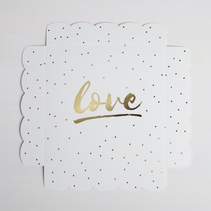 Коробка для кондитерских изделий с PVC-крышкой Love, 15 × 15 × 3 см