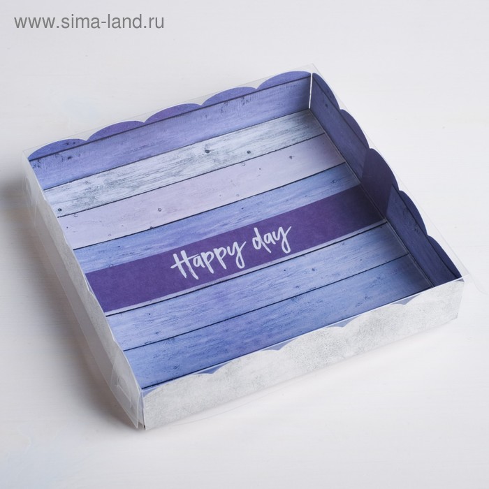 

Коробка кондитерская с PVC-крышкой, упаковка, Happy day, 15 х 15 х 3 см