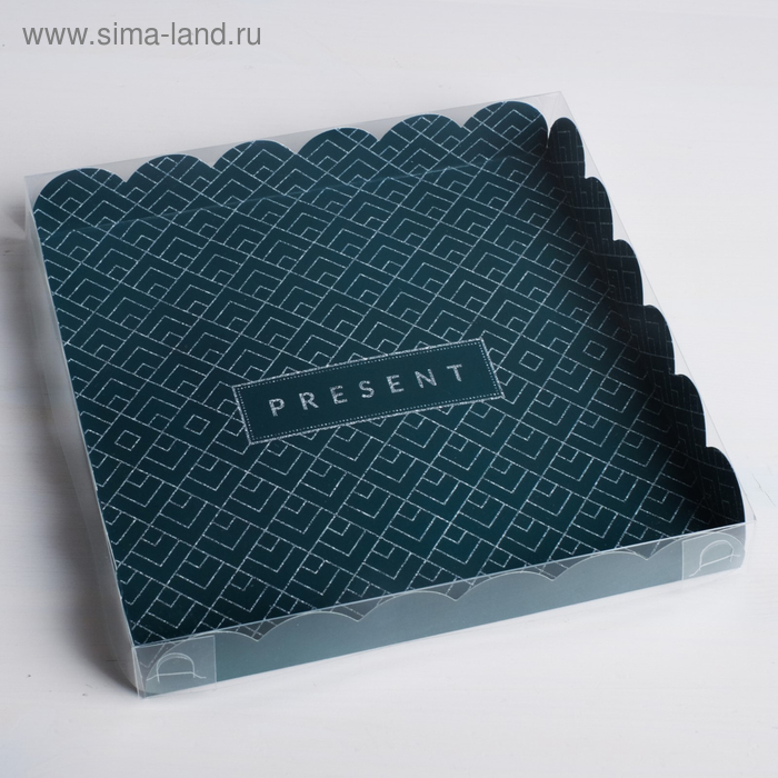 

Коробка для кондитерских изделий с PVC-крышкой Present, 21 × 21 × 3 см