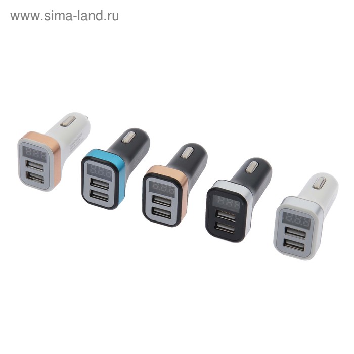 

Автомобильный вольтметр, зарядное устройство Cartage 12-24 В, 2 USB 2А, микс