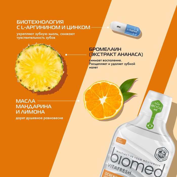 фото Ополаскиватель для полости рта biomed vitafresh, 500 мл