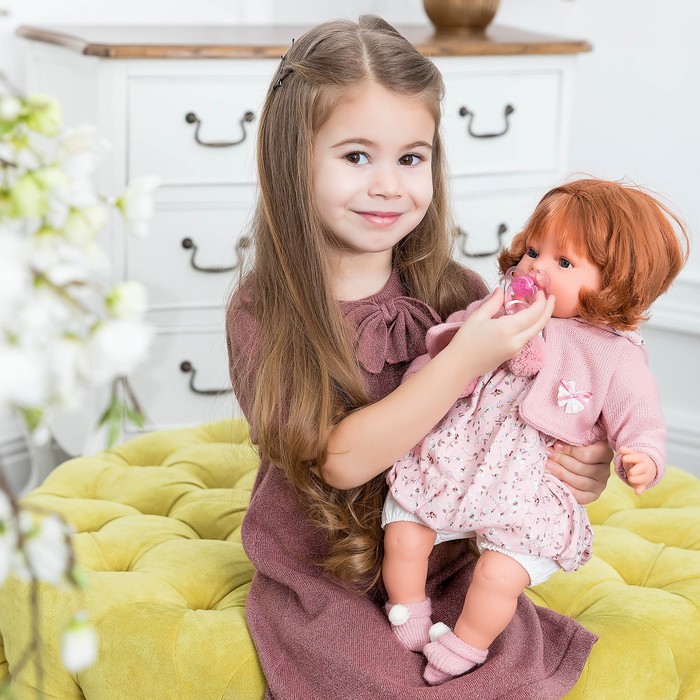 Кукла «Изабелла» в темно-розовом, озвученная (плач), 42 см