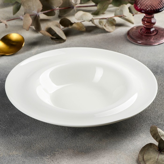 Тарелка фарфоровая глубокая Undina, 300 мл, d=22,5 см, цвет белый тарелка фарфоровая суповая gourmet 300 мл d 22 5 см цвет белый