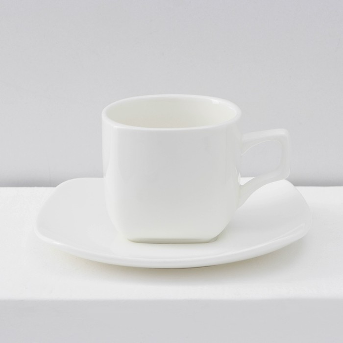 Сервиз фарфоровый чайный Wilmax Ilona, 12 предметов: 6 чашек 200 мл, 6 блюдец, цвет белый