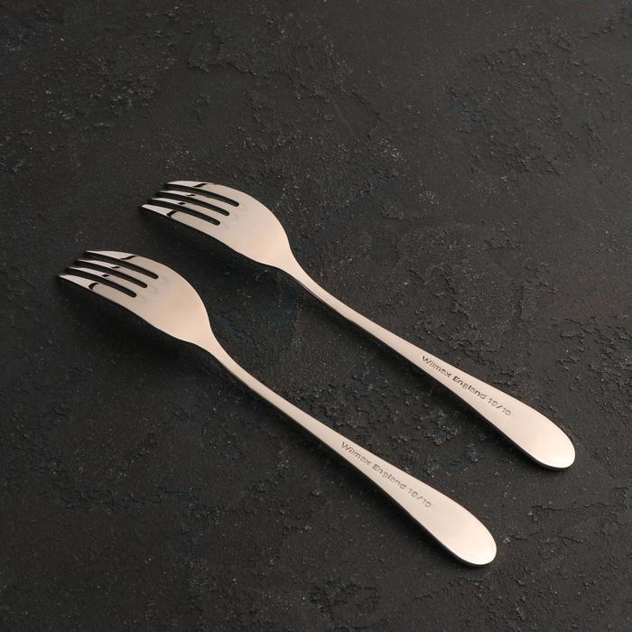 фото Набор вилок столовых из нержавеющей стали wilmax stella, h=20 см, 2 шт, цвет серебряный wilmax england