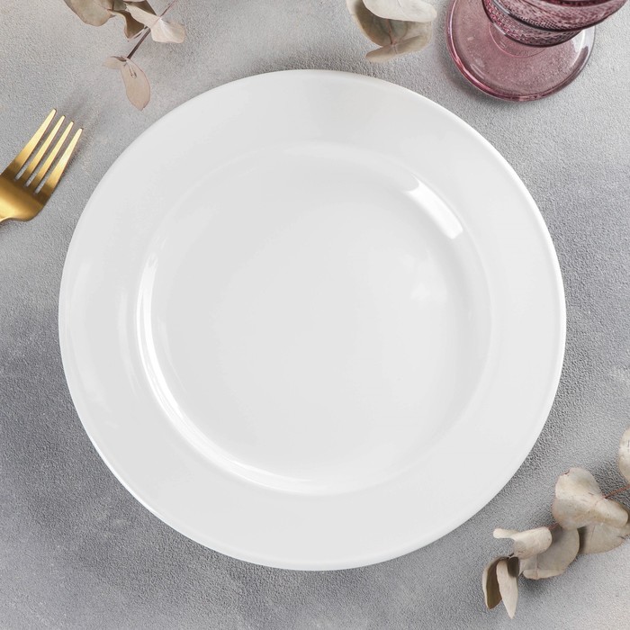 Тарелка фарфоровая обеденная Wilmax England, d=25,5 см, цвет белый