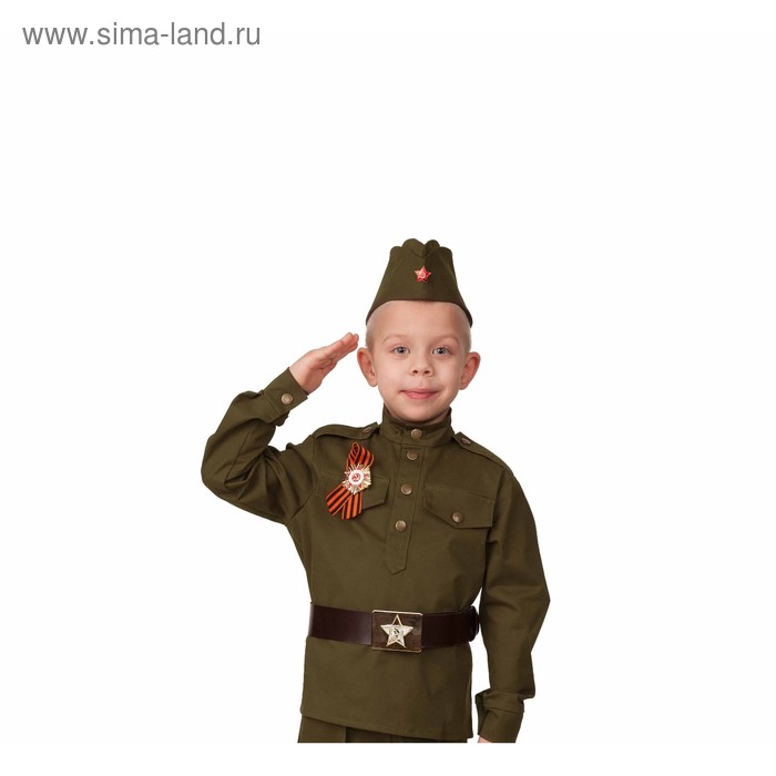 Карнавальный костюм «Солдат малютка», сорочка, головной убор, р. 26, рост 92 см