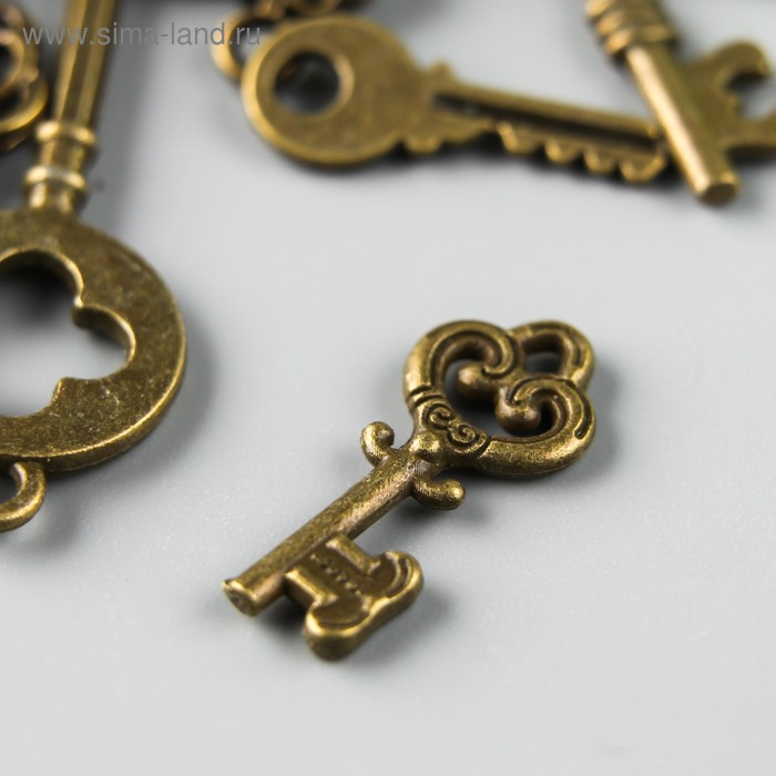 Декор Ключи, античная бронза, набор 13 шт