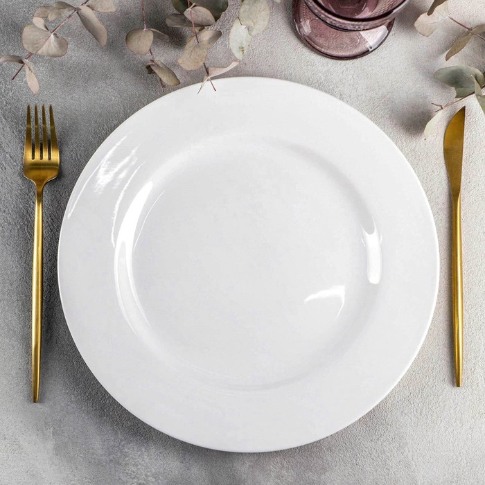 Тарелка фарфоровая обеденная Wilmax Stella Pro, d=28 см, цвет белый тарелка фарфоровая десертная wilmax stella pro d 18 см цвет белый