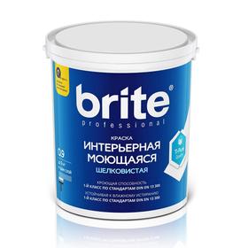 

Краска интерьерная ВД BRITE PROFESSIONAL моющаяся шелковистая, База А, 0,9л