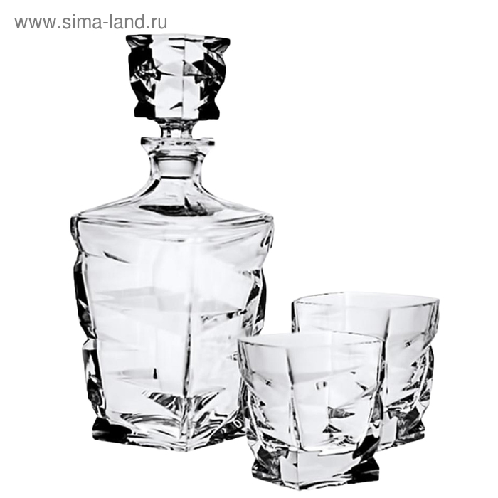 Набор для виски Zig Zag, : 1 штоф 750 мл + 2 стакана 300 мл набор для виски crystal bohemia zig zag штоф 750 мл и 2 стакана 300 мл