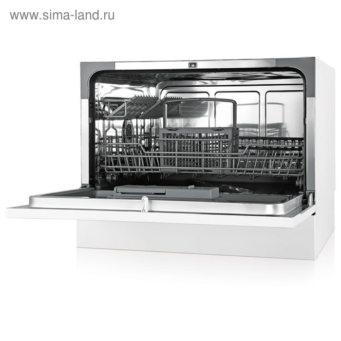 фото Посудомоечная машина bbk 55-dw011, класс а, 6 комплектов, 5 программ, 55 см, белая