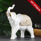 Фигура "Слон" белый+золото 19х7х20см