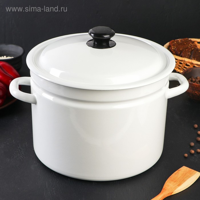 

Кастрюля цилиндриченская, 9 л, без деколи, цвет белый