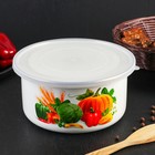 Салатник, 2,5 л, с крышкой, деколь МИКС - Фото 1