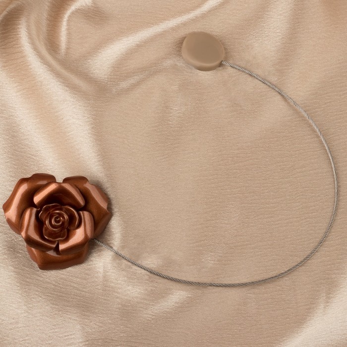 Подхват для штор "Розочка", цвет кофейный