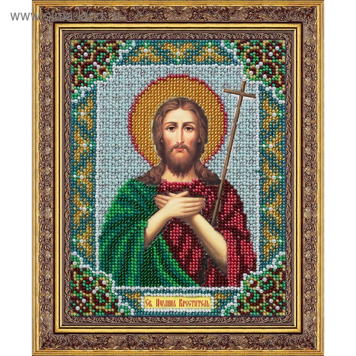 Набор для вышивки бисером «Святой Иоанн Креститель Предтеча» рисунок на ткани для вышивания бисером святой мученик иоанн воин размер 15 21 см