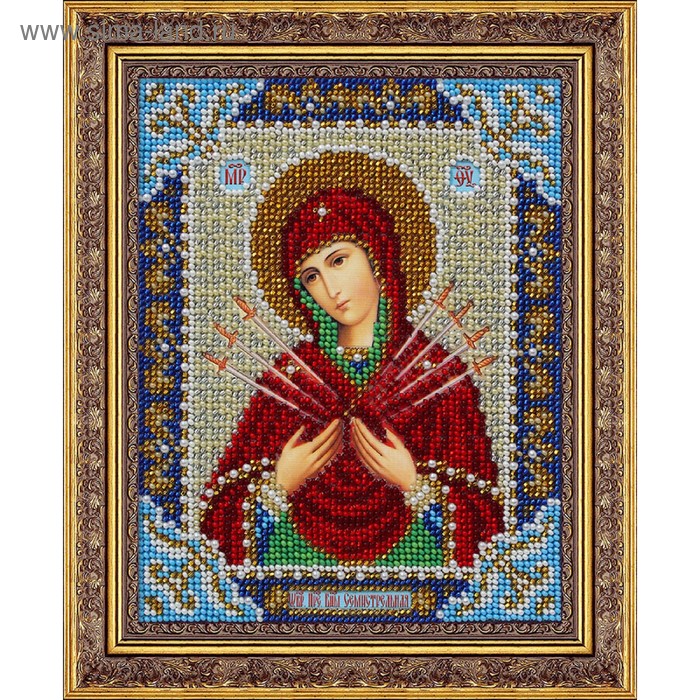 набор для вышивки бисером пресвятая богородица казанская Набор для вышивки бисером «Пресвятая Богородица. Семистрельная»