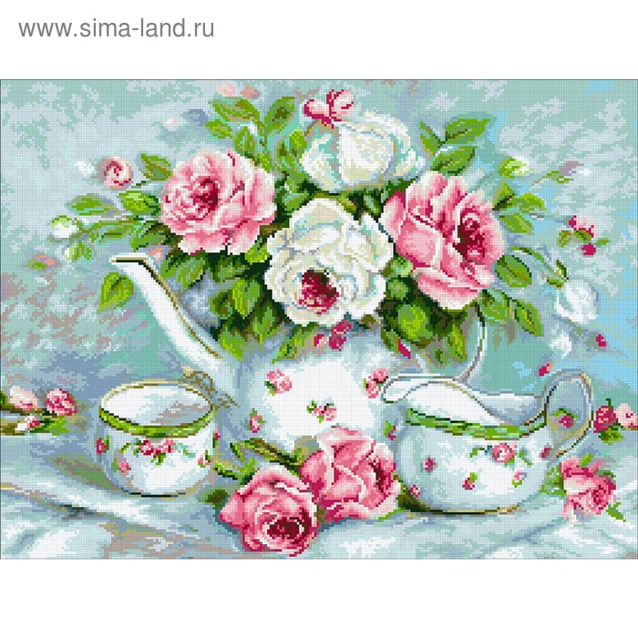 Набор алмазной мозаики «Розовый чай» риолис набор алмазной мозаики зимний чай ам0073