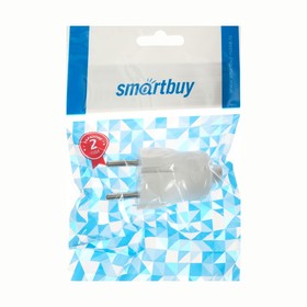Вилка прямая Smartbuy, 10 А, 250 В, без з/к, белая от Сима-ленд