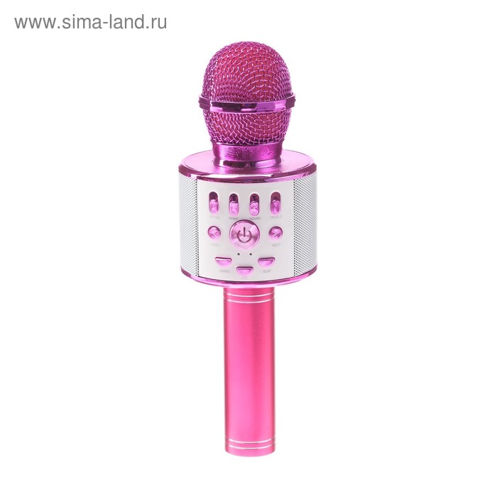Микрофон для караоке LuazON LZZ-70, 5 Вт, 1800 мАч, коррекция голоса, подсветка, розовый микрофон для караоке luazon lzz 70 5 вт 1800 мач коррекция голоса подсветка розовый