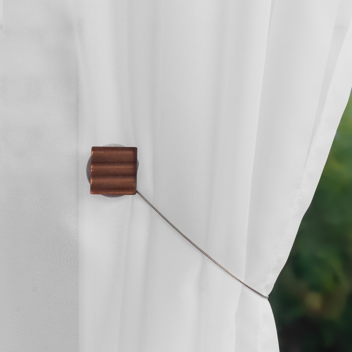 Подхват для штор «Круг и Квадрат», 4 × 4 см, цвет коричневый