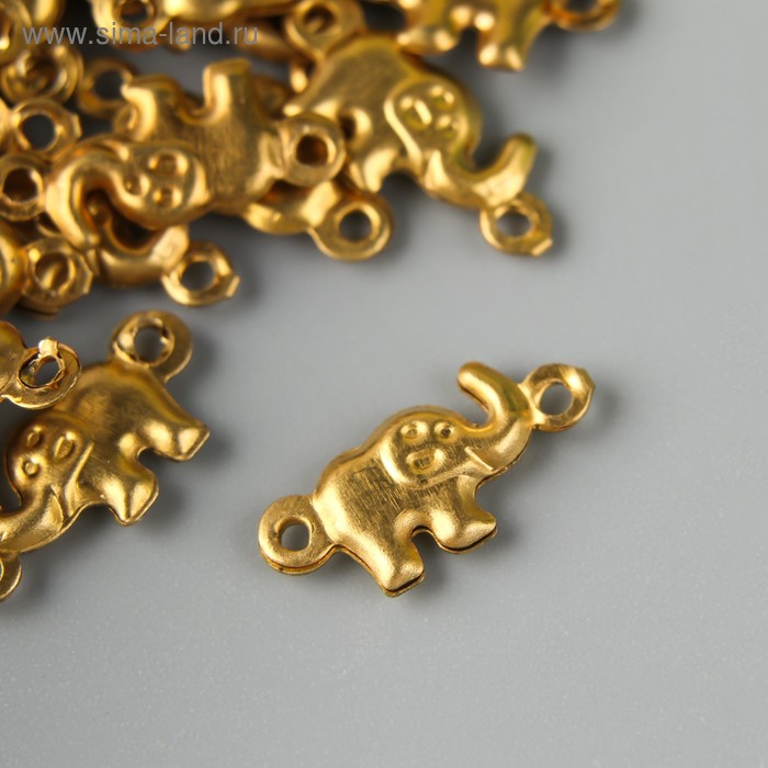 Декор для творчества металл Слоник золото набор 50 шт 0,6х1,4 см арт узор декор для творчества металл тройное сердце золото набор 200 шт 0 8х0 8 см