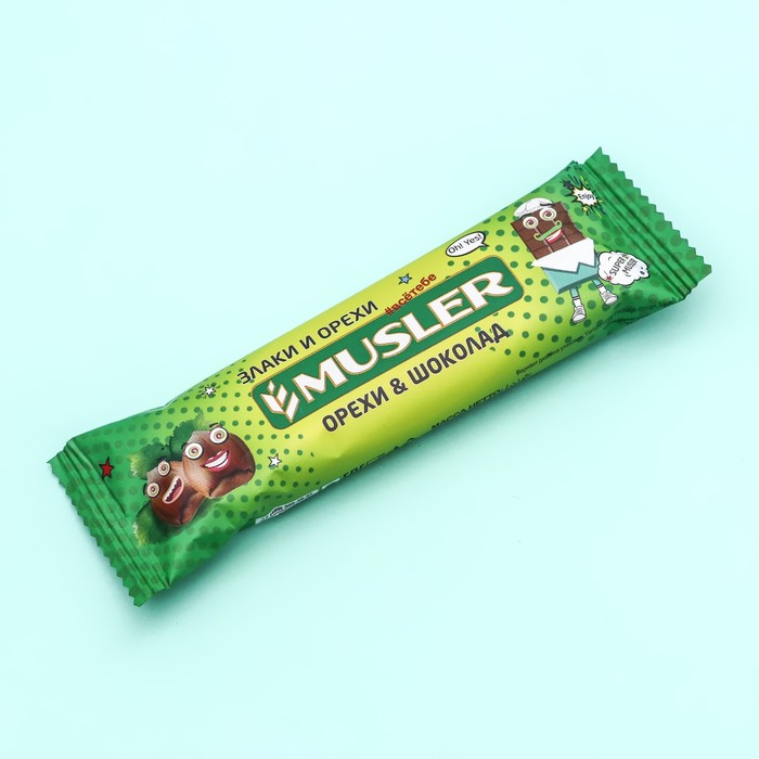 фото Злаковый батончик musler, орехи и шоколад, 30 г виталад