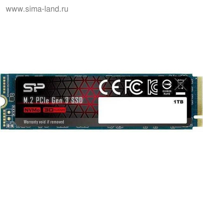 цена Накопитель SSD Silicon Power M-Series M.2 2280 SP001TBP34A80M28, 1Тб, PCI-E x4