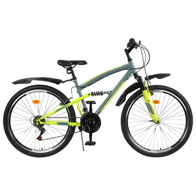 Велосипед 26" Progress Sierra FS, цвет серый/зеленый, размер рамы 16"