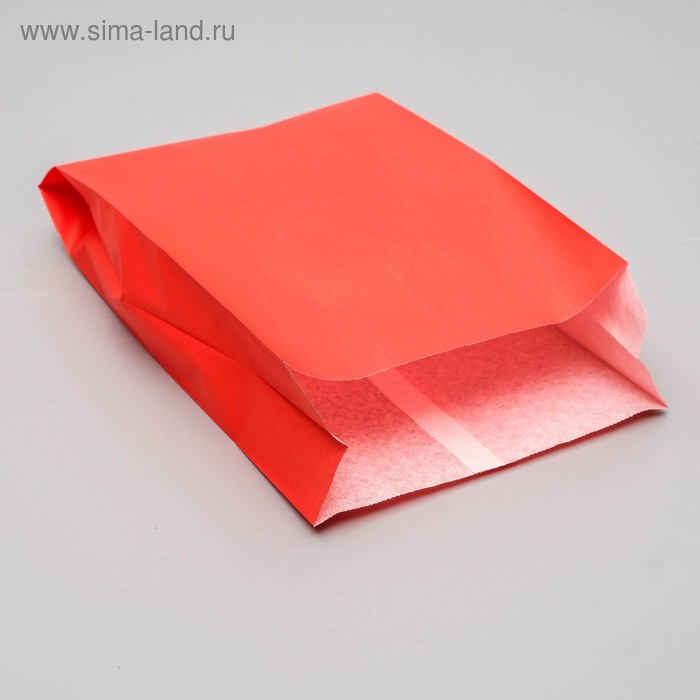 Пакет бумажный фасовочный, красный, V-образное дно 29 х 17 х 7 см