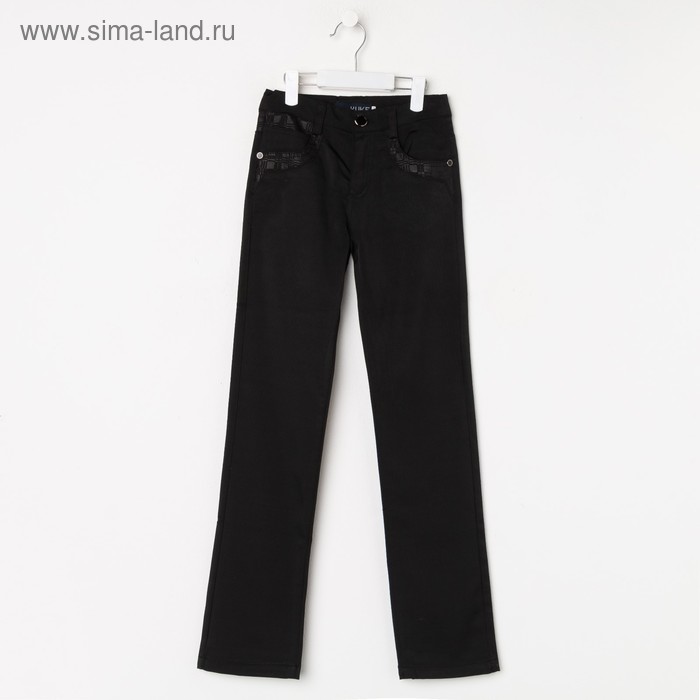 фото Брюки для девочки, цвет чёрный, рост 146 см (24) yuke jeans
