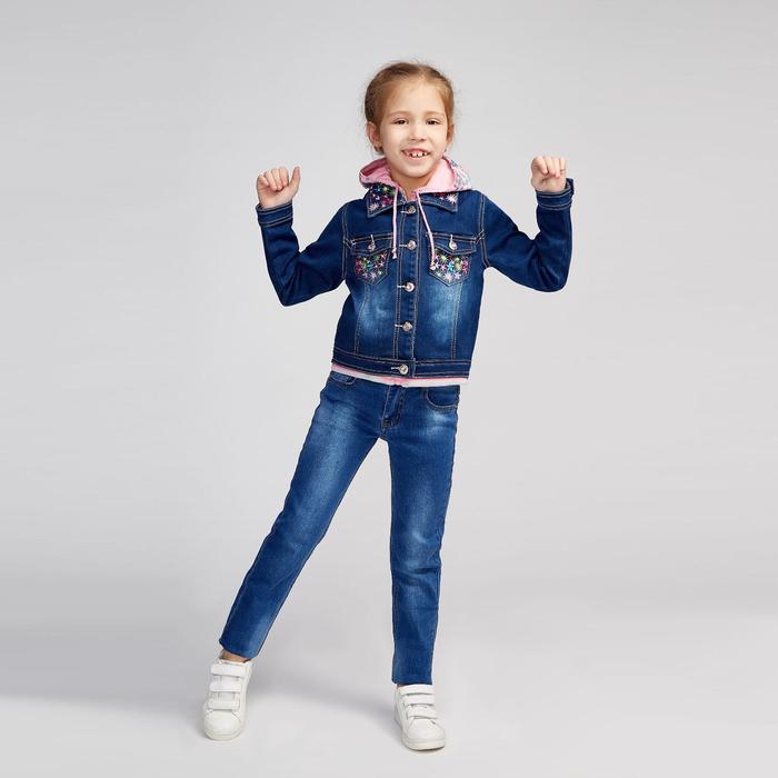фото Куртка для девочки, цвет синий, рост 98 см yuke jeans