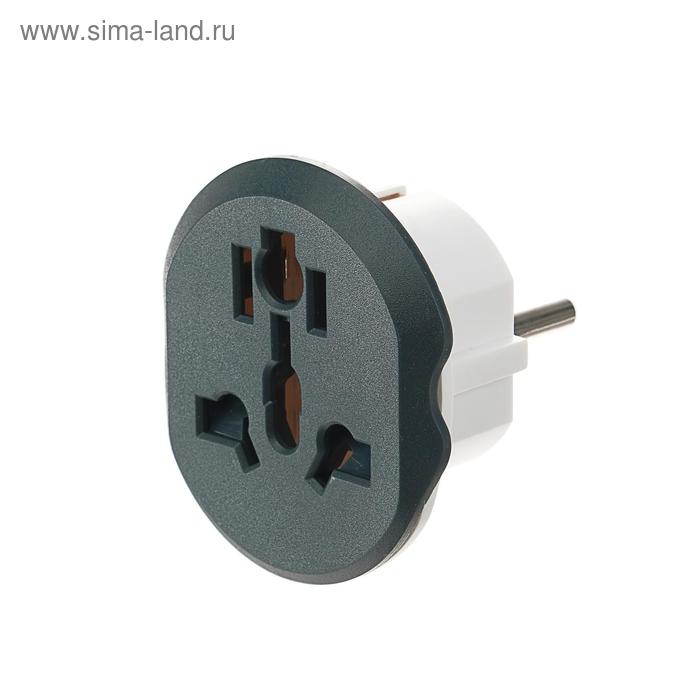 

Переходник универсальный 16А, с з/к, 220 В, черно-белый, заподлицо в розетку