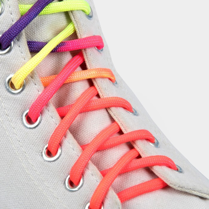 фото Шнурки для обуви, пара, круглые, 5 мм, 120 см, цвет «радужный» onlitop