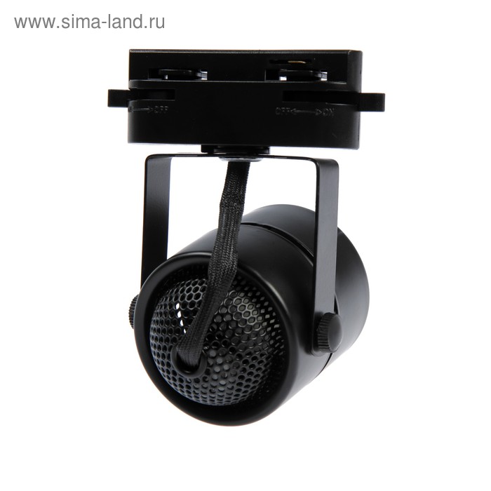 фото Трековый светильник под лампу gu5.3, круглый, корпус черный