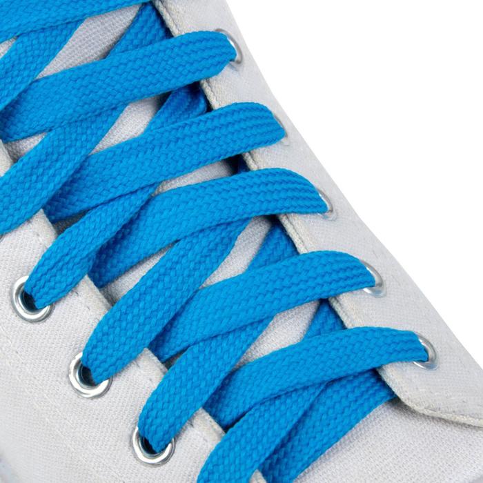 Шнурки для обуви, пара, плоские, 9 мм, 120 см, цвет голубой