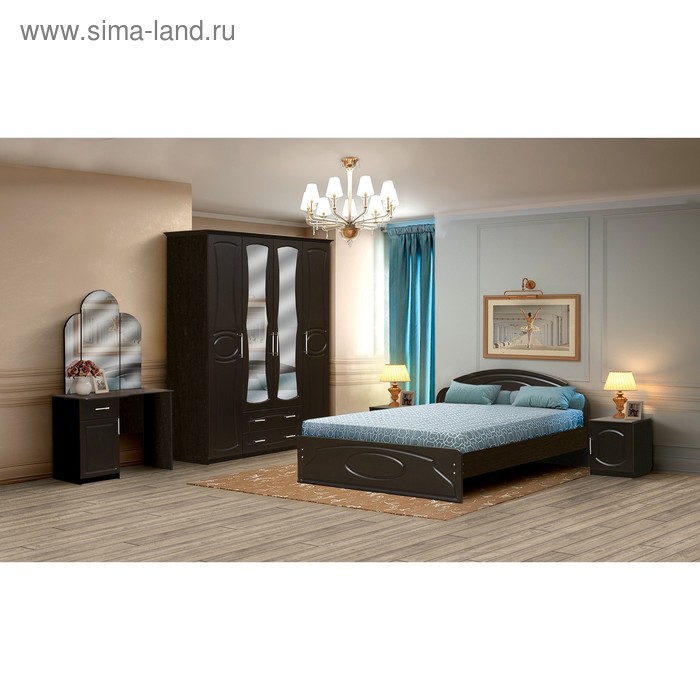 фото Спальня «венеция 2», кровать 140 × 200 см, шкаф 4-х дверный, 2 тумбочки, туалетный столик матрица