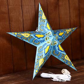Светильник бумажный 'Звезда' 1х25Вт Е14 голубой (1 слой) 60х55х24 см Ош