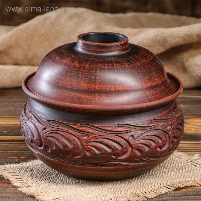 

Жаровня "Амалия", декор, гончарная, красная глина, 1.8 л